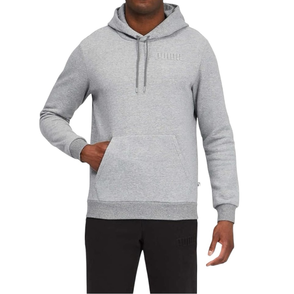 Puma Modern Basics V2 Hoodie Mens Grey Small Mid weight Pullover Sweatshirt Logo